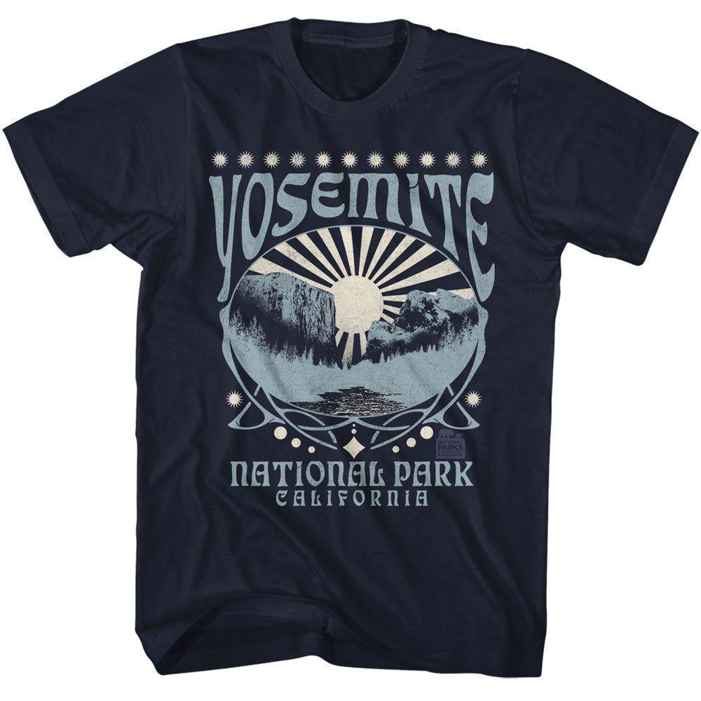 National Parks Yosemite Decorative Oval Duo Color Navy T-Shirt
